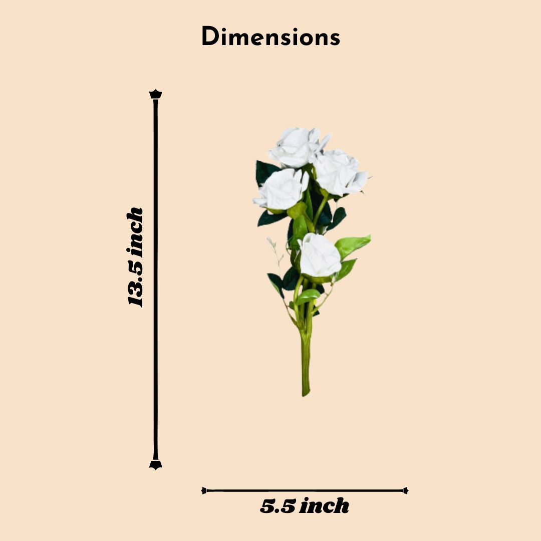 Akaar Décor Artificial Rose Flower Bunch for Home, Office & Festive Décor (Pack of 2)