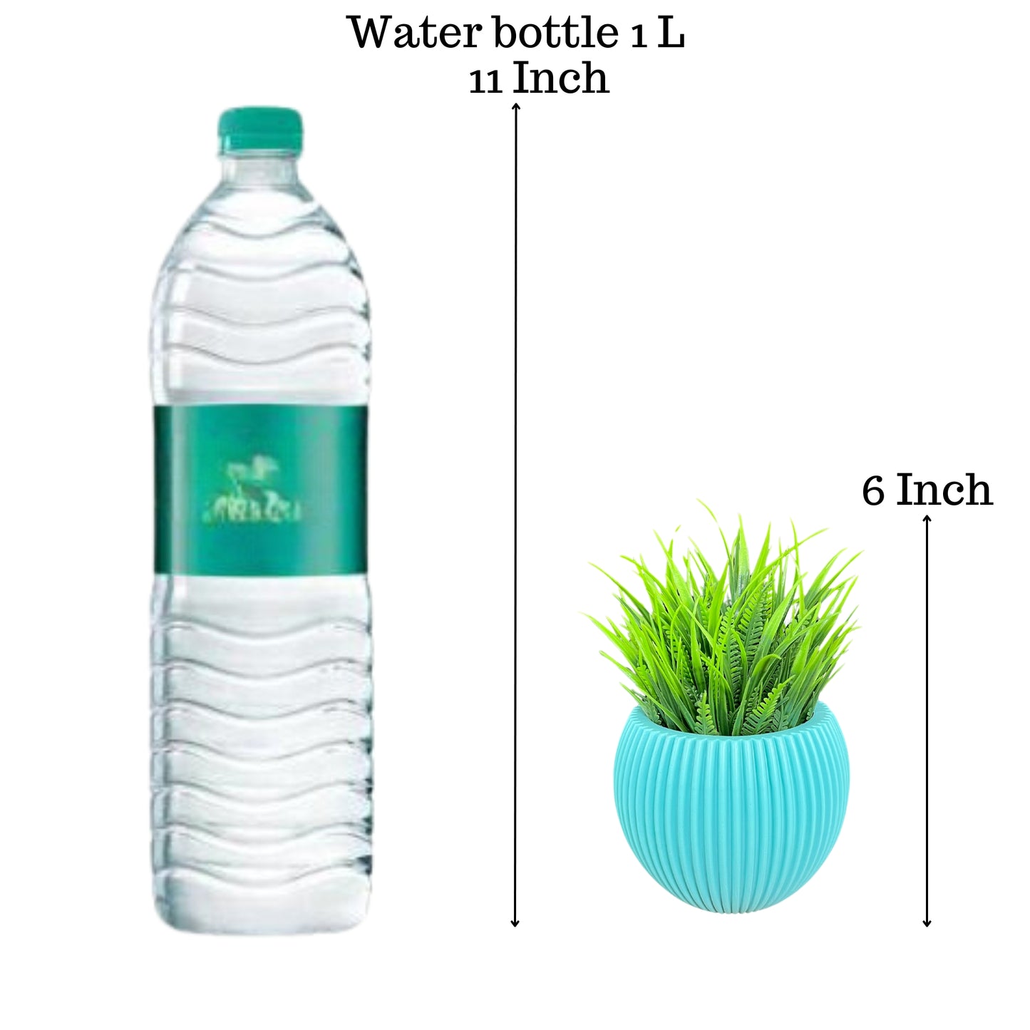 Akaar 3 Blue Ava Pots with Fern