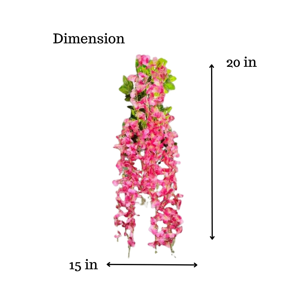 Akaar Décor Artificial Flowers for Wall Decoration : Wisteria Sticks with Metal Holder (Pack of 4 Sticks)