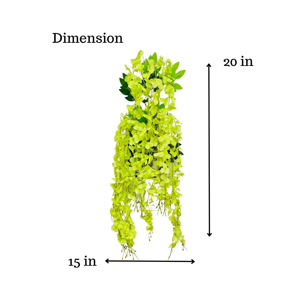 Akaar Décor Artificial Flowers for Wall Decoration : Wisteria Sticks with Metal Holder (Pack of 4 Sticks)