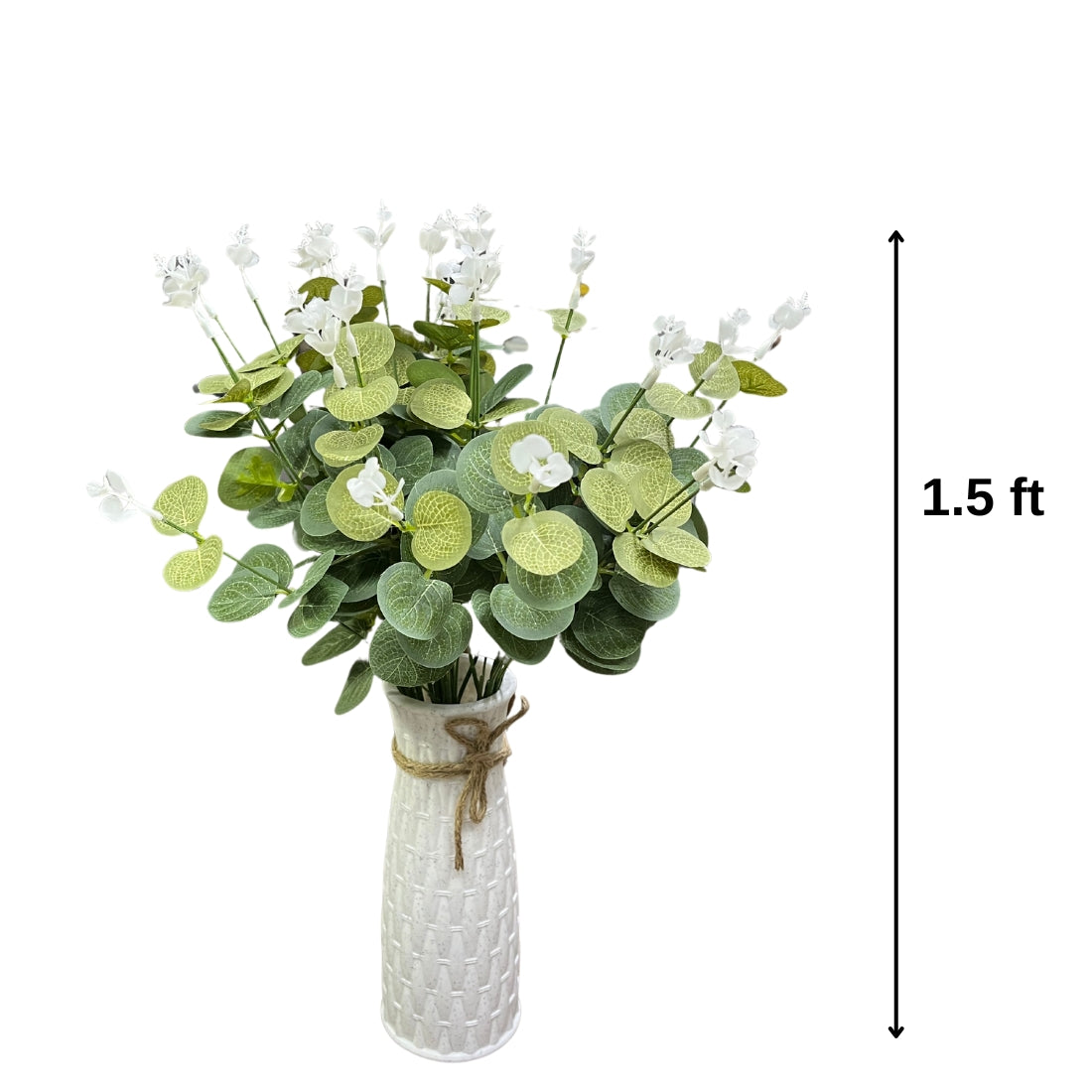 Combo Set of Hard Plastic Unbreakable Vase (Green Eucalyptus with Vase)