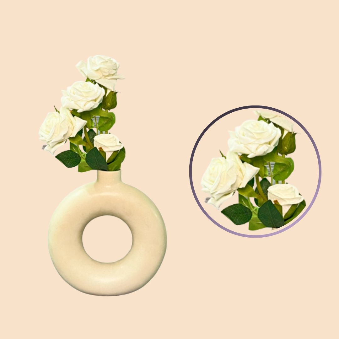 Akaar Décor Artificial Rose Flower Bunch for Home, Office & Festive Décor (Pack of 2)