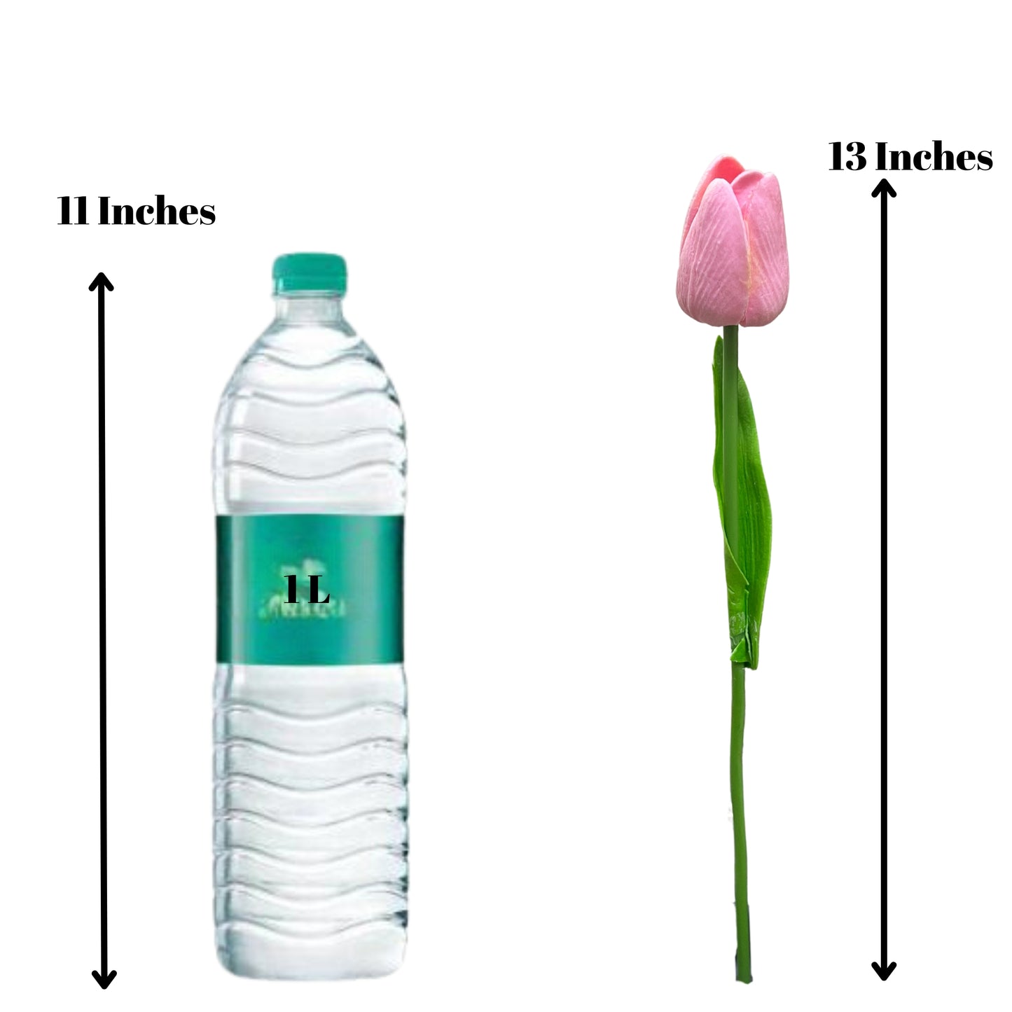 Combo Set of Hard Plastic Unbreakable Vase with Artificial Flowers Bouquet (Pink Tulips with Vase)