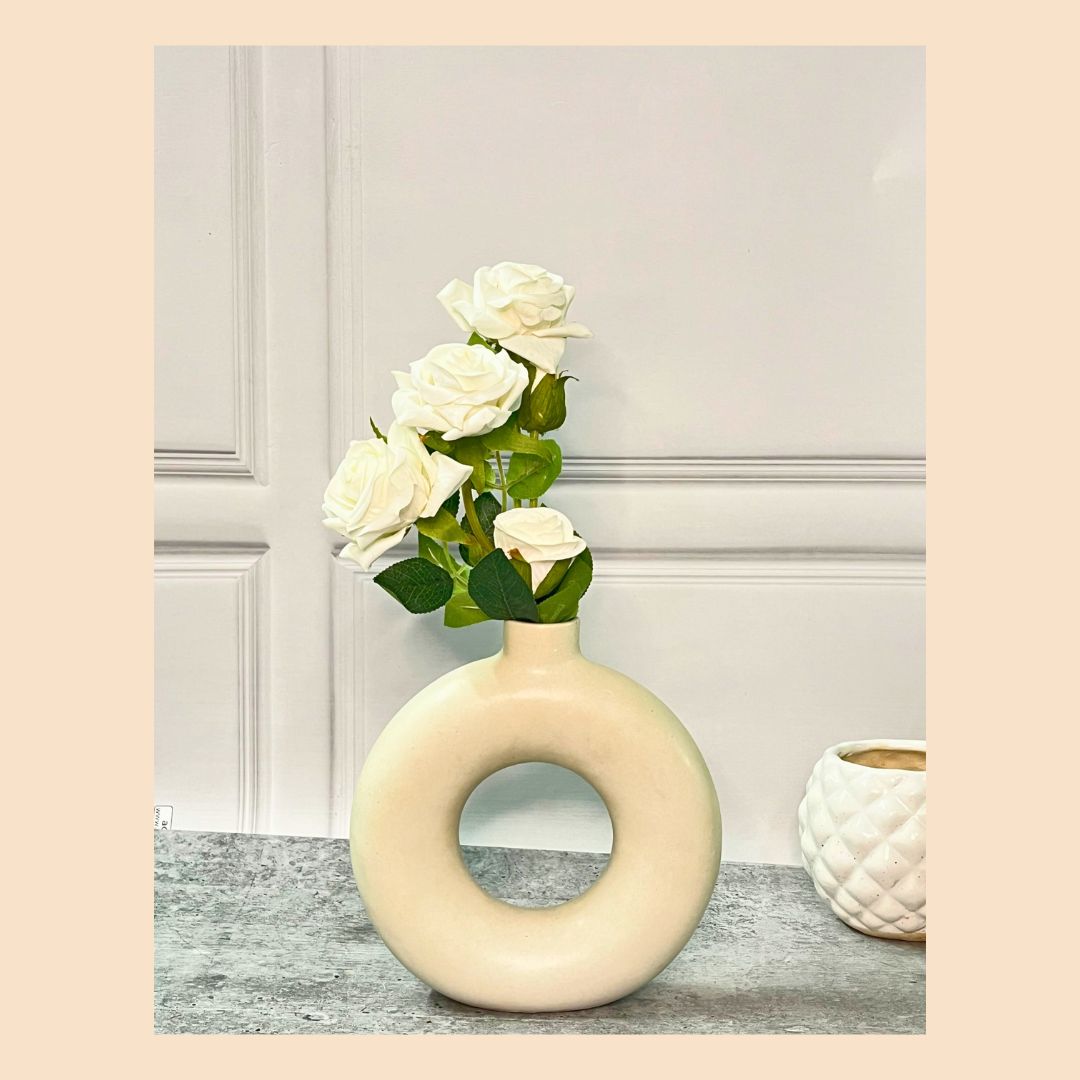 Akaar Décor Artificial Rose Flower Bunch for Home, Office & Festive Décor (Pack of 2)