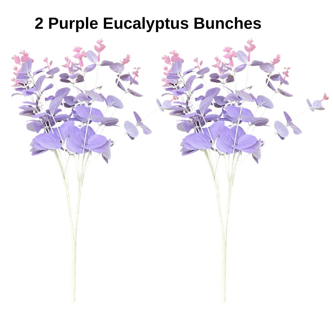 Combo Set of Hard Plastic Unbreakable Vase with Artificial Flowers Bouquet |(Purple Eucalyptus with Vase)