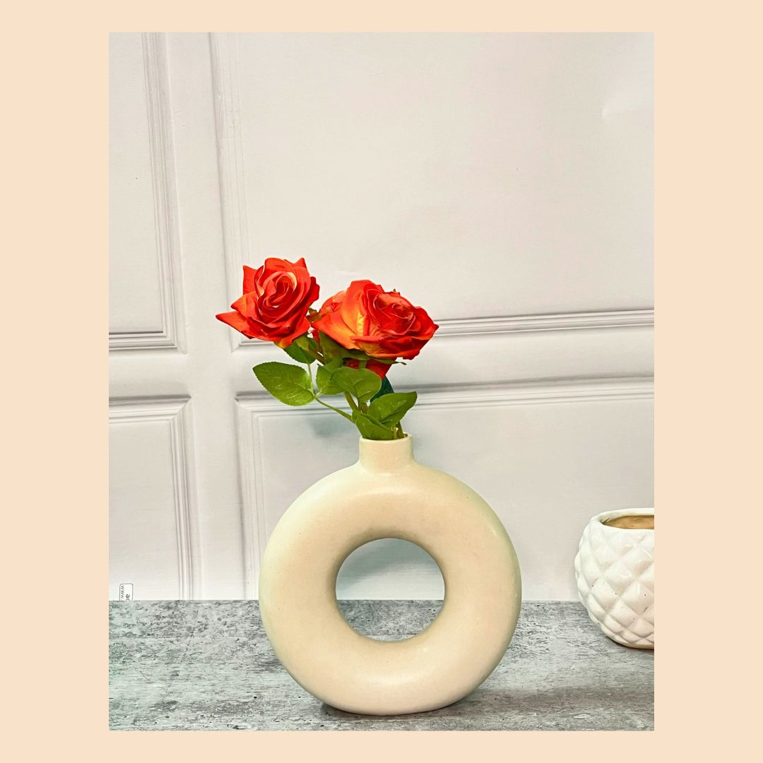 Akaar Décor Artificial Rose Flower Bunch for Home, Office & Festive Décor (Pack of 2)