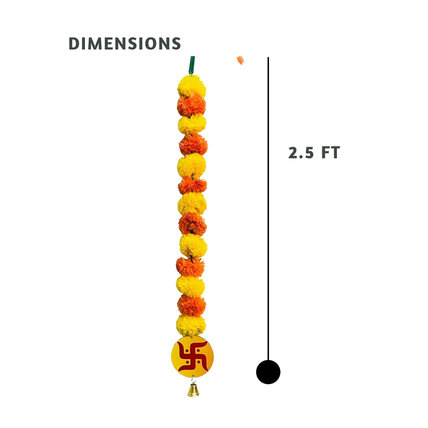 Akaar Decor's Diwali Decoration Items : Marigold Garland Set with Swastik