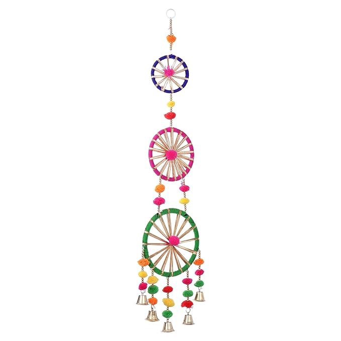Akaar Artificial Chakri Garland with Pom Pom for Diwali Decoration