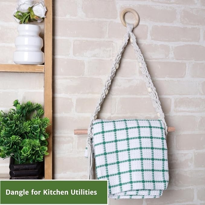 Multipurpose Macrame Wall Hanger for Towel/Art Piece/Fabric for Home Decor/Office Decor/Kitchen Decor/Bathroom Decor