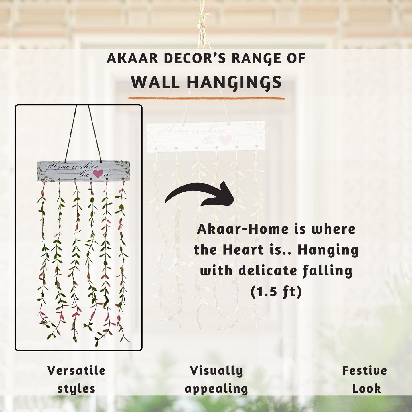 Akaar Decor's Home Is Where the Heart Is Wall Hanging for Home Decor