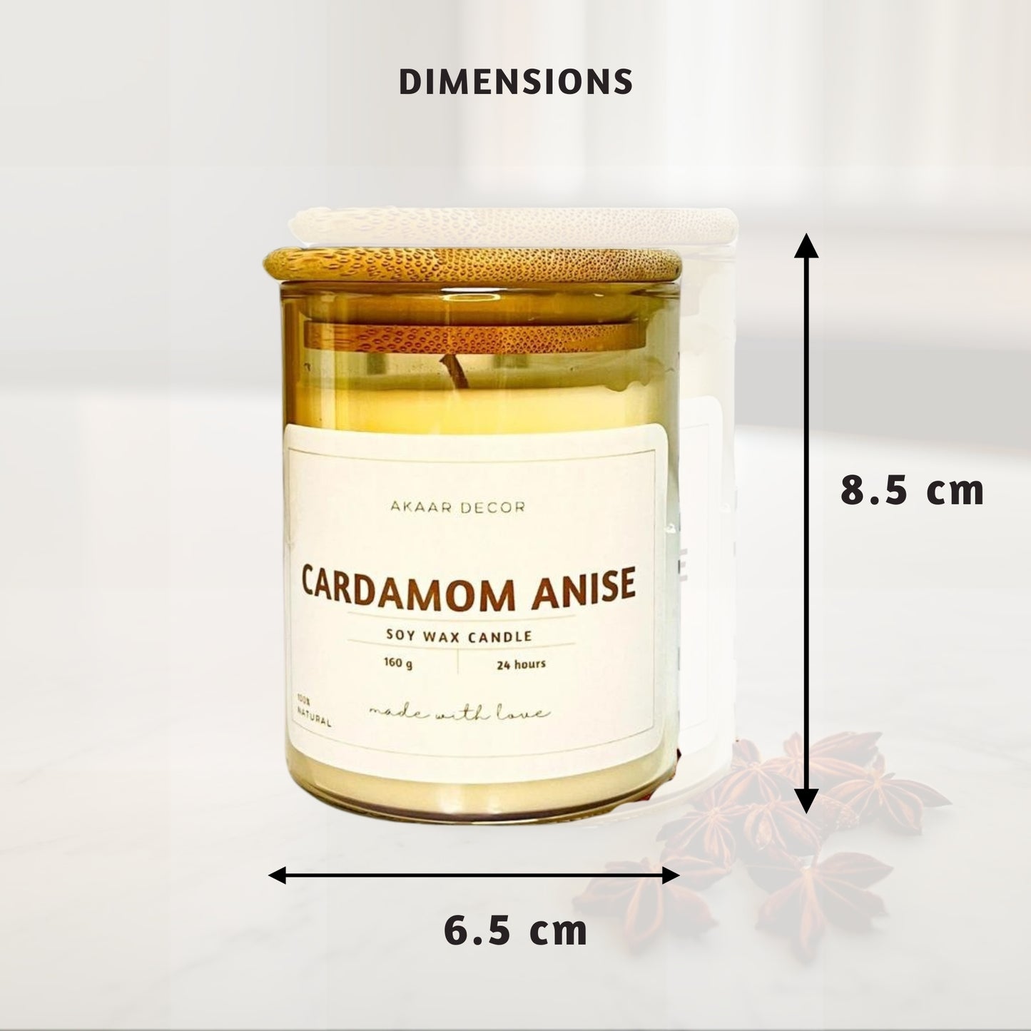 Akaar Decor Range of Rustic Earthy Scented Candles for Home Decor- Cardamom Anise
