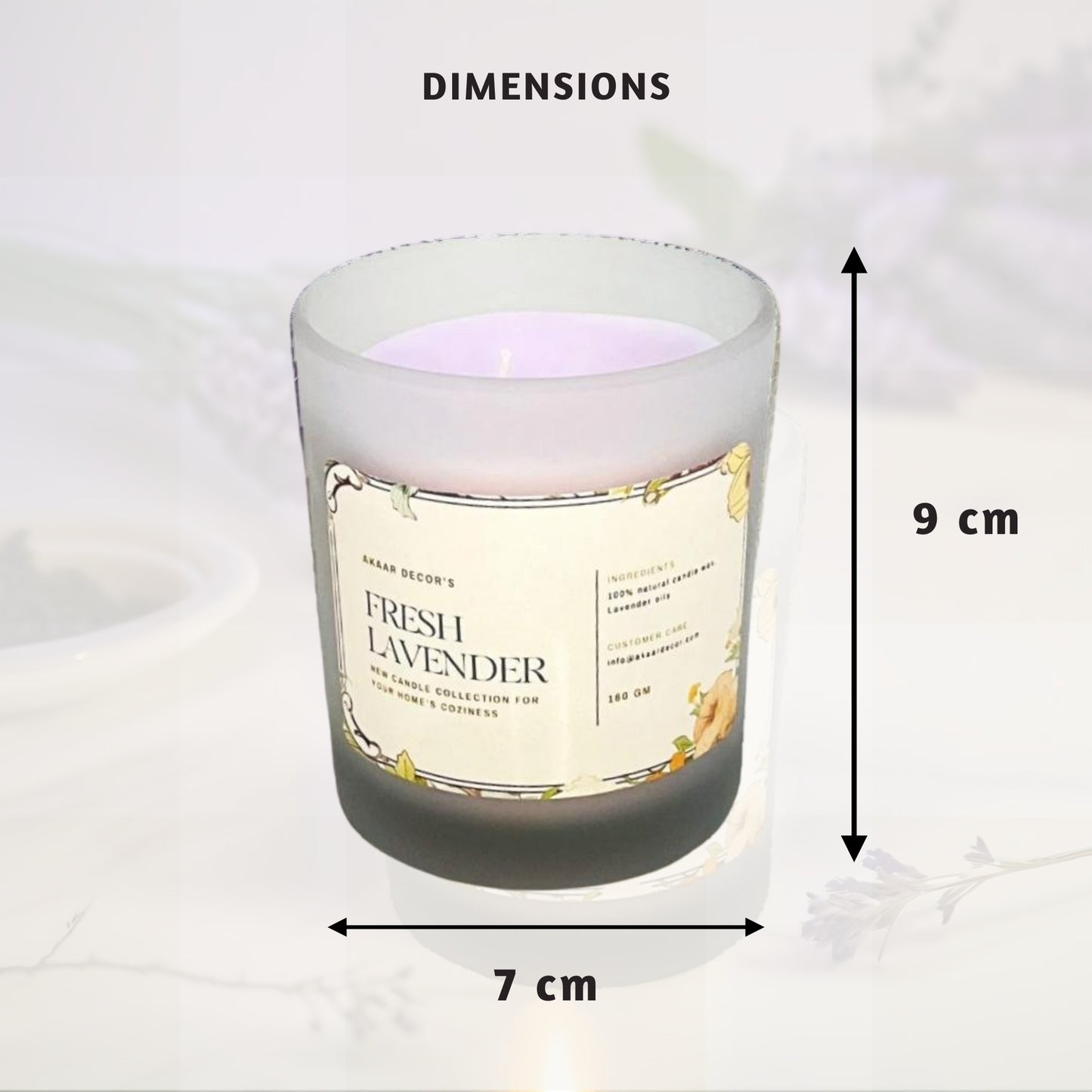 Akaar Decor Range of Fruity & Flowery Scented Candles for Home Decor- Fresh Lavender