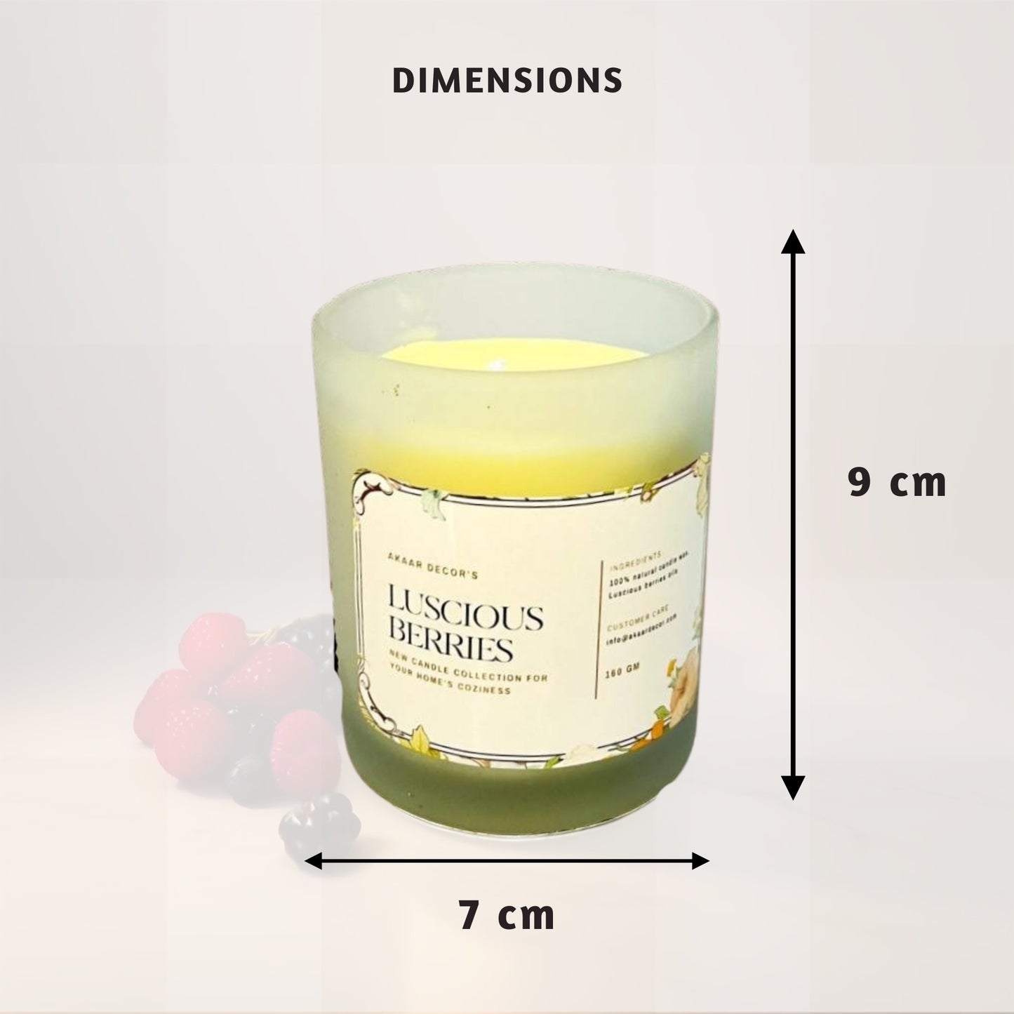 Akaar Decor Range of Fruity & Flowery Scented Candles for Home Decor- Luscious Berries