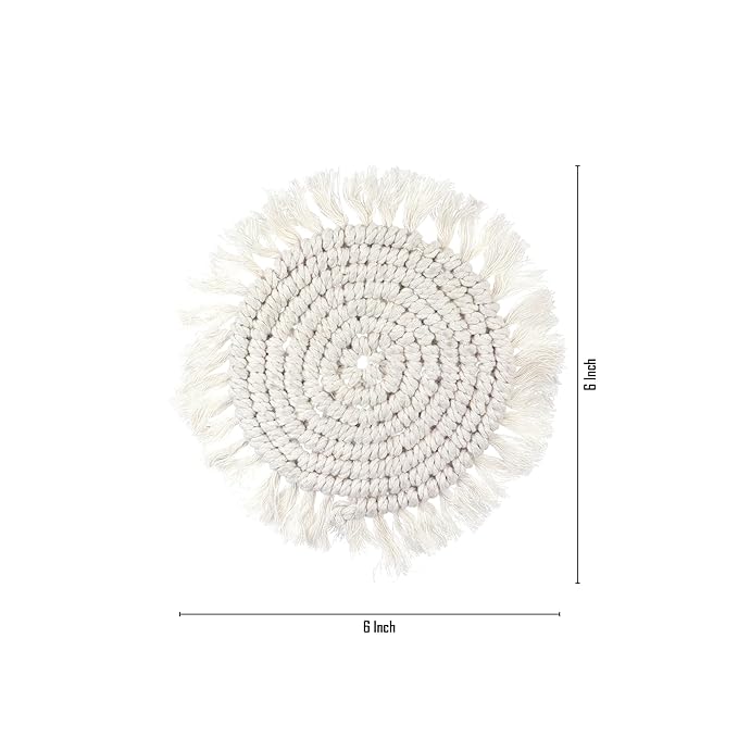 Akaar Décor Dining Room Table Accessories : Macrame Coasters Set of 4