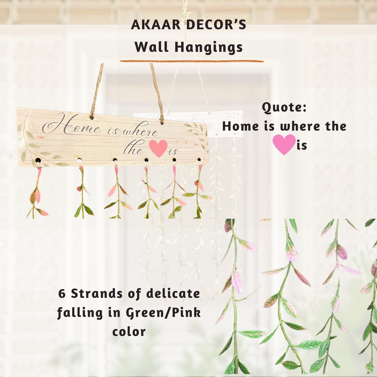 Akaar Decor's Home Is Where the Heart Is Wall Hanging for Home Decor