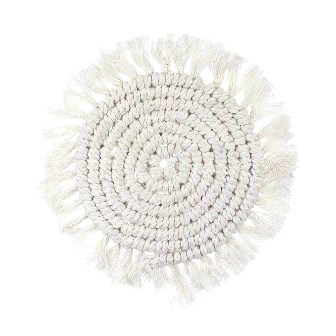 Akaar Décor Dining Room Table Accessories : Macrame Coasters Set of 4