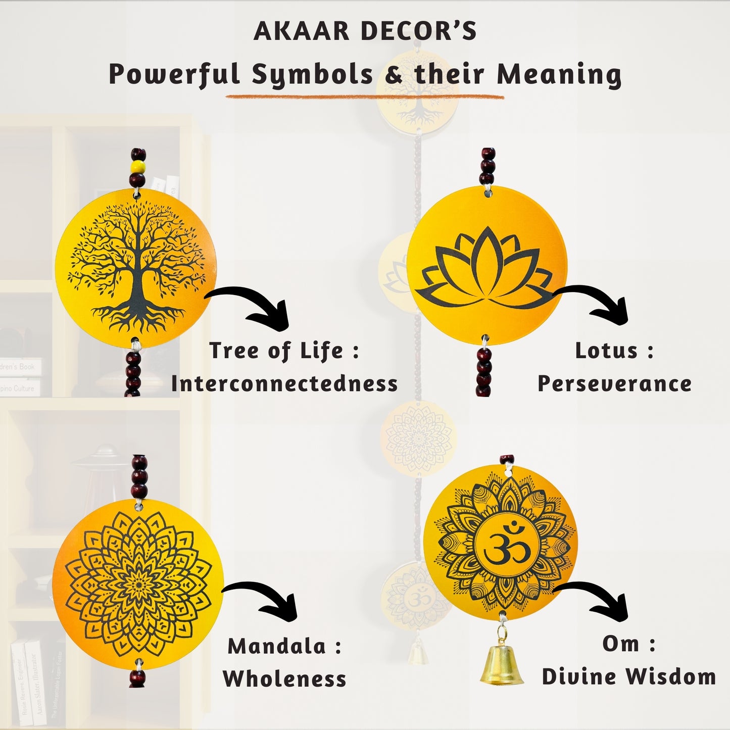 Akaar Decor's Symbolism & Quotational Wall Hanging for Home Decor- Powerful Symbols