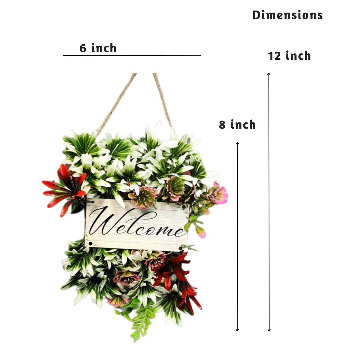 Akaar Decor's Artificial Foliage Welcome Wall Hanging for Front Door