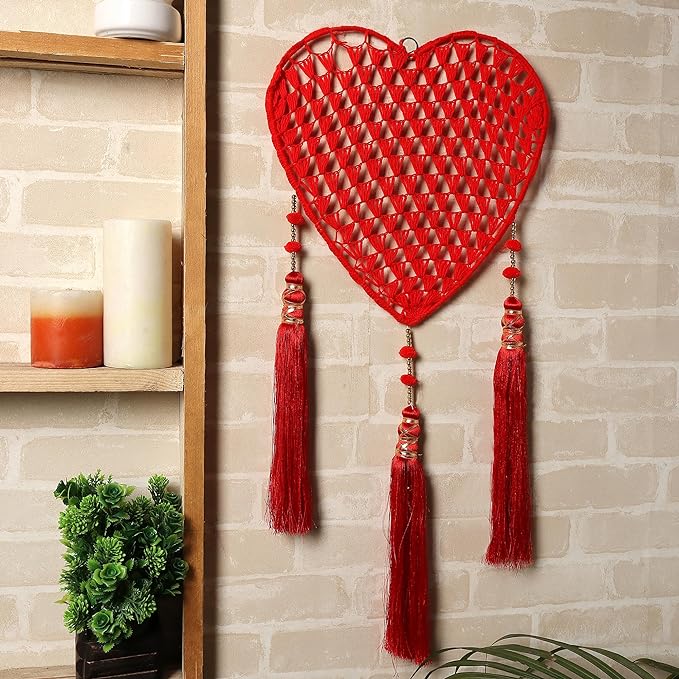 Crochet Red Heart Wall Hanging