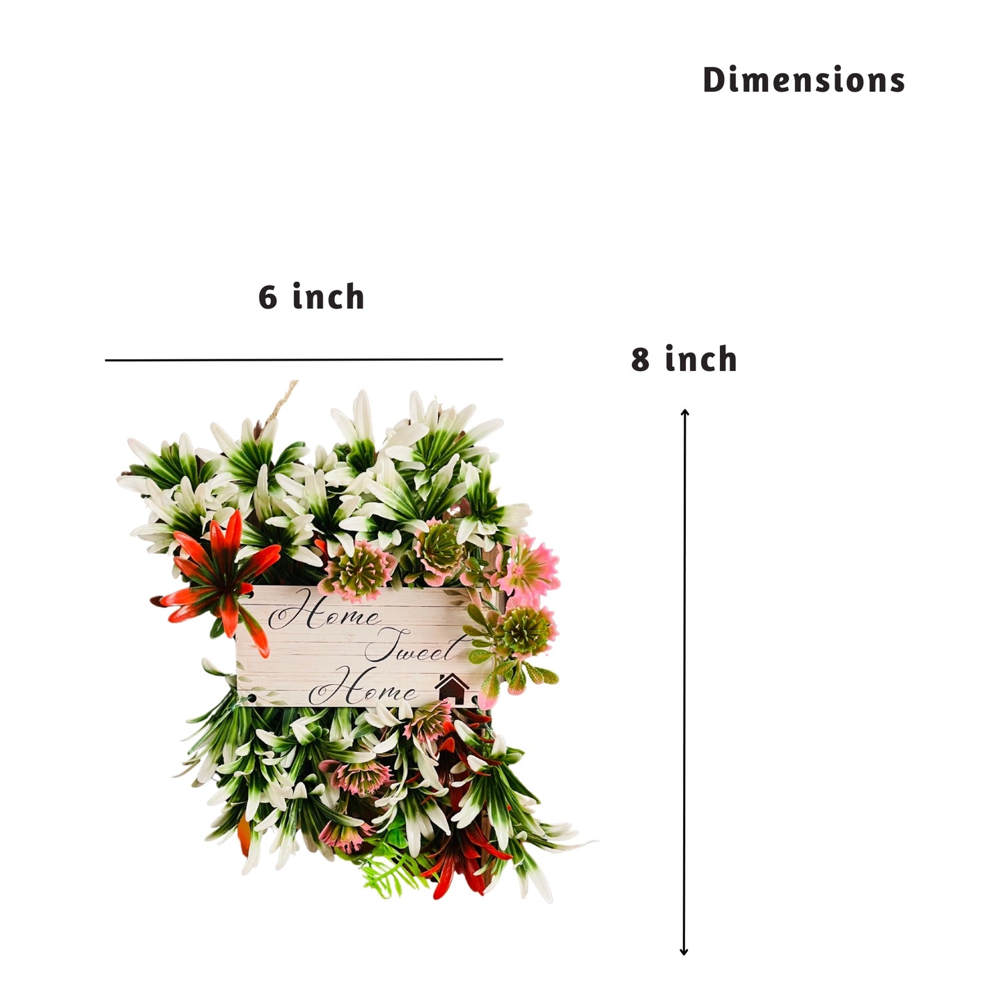 Akaar Decor's Artificial Foliage Home Sweet Home Wall Hanging for Front Door