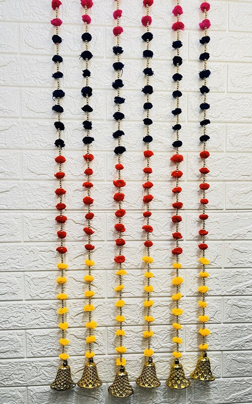 Akaar Fabric Pom Pom Ladi with Bell  (Pack of 2)