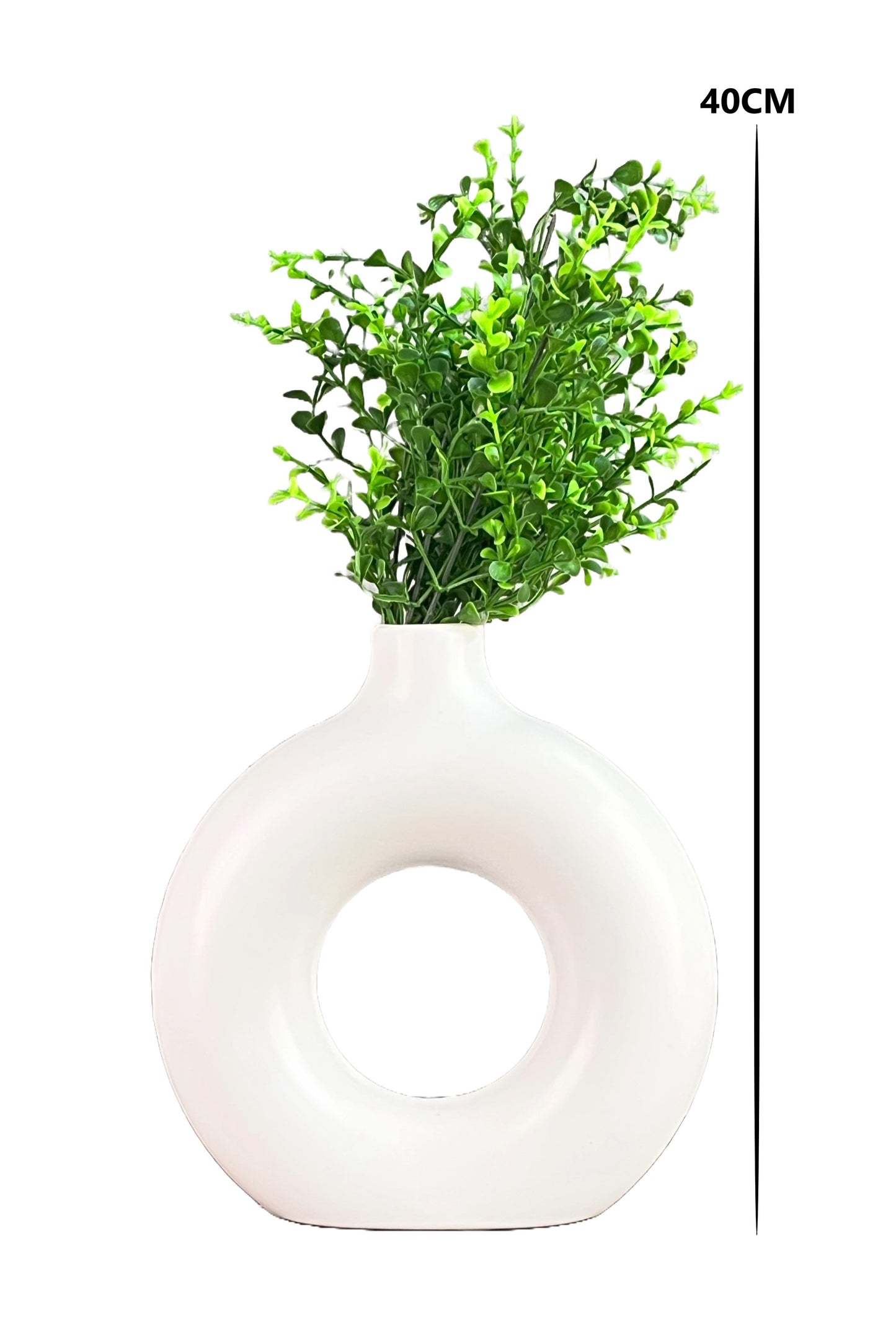 Akaar Imitation Plants - Jade Green Bunch with Donut Pot