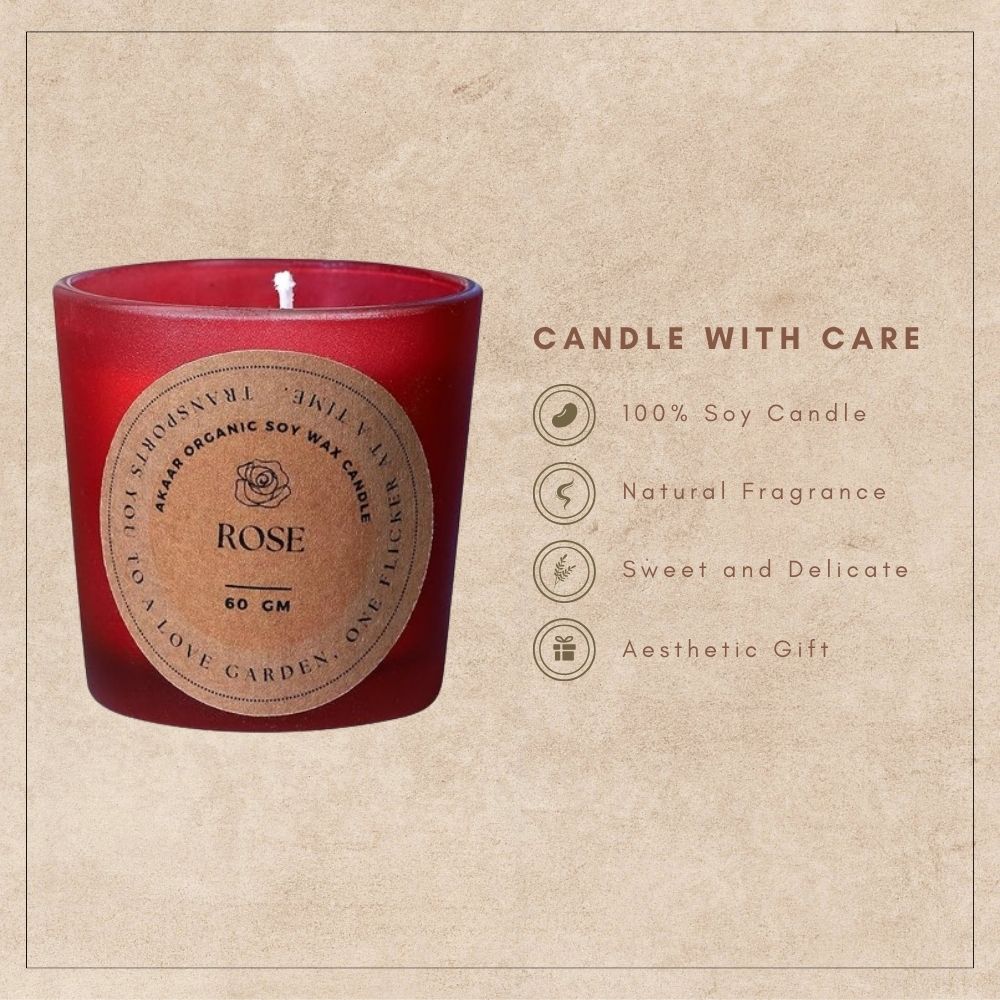Organic Aroma Candles Pure Soy Wax. Each,Scented Aromatic Fragrance of Vanilla,Lemongrass,Lavender & Rose