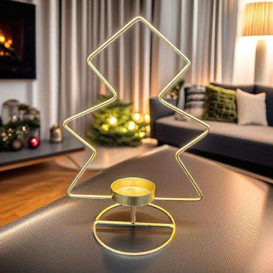 Iron Christmas Tree Tealight Candle Holders