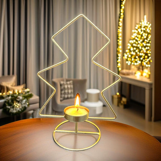 Iron Christmas Tree Tealight Candle Holders