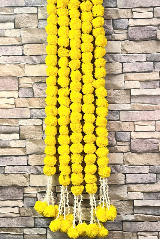Akaar Yellow Marigold Ladi for Festive Décor (Pack of 2) (2 Styles)