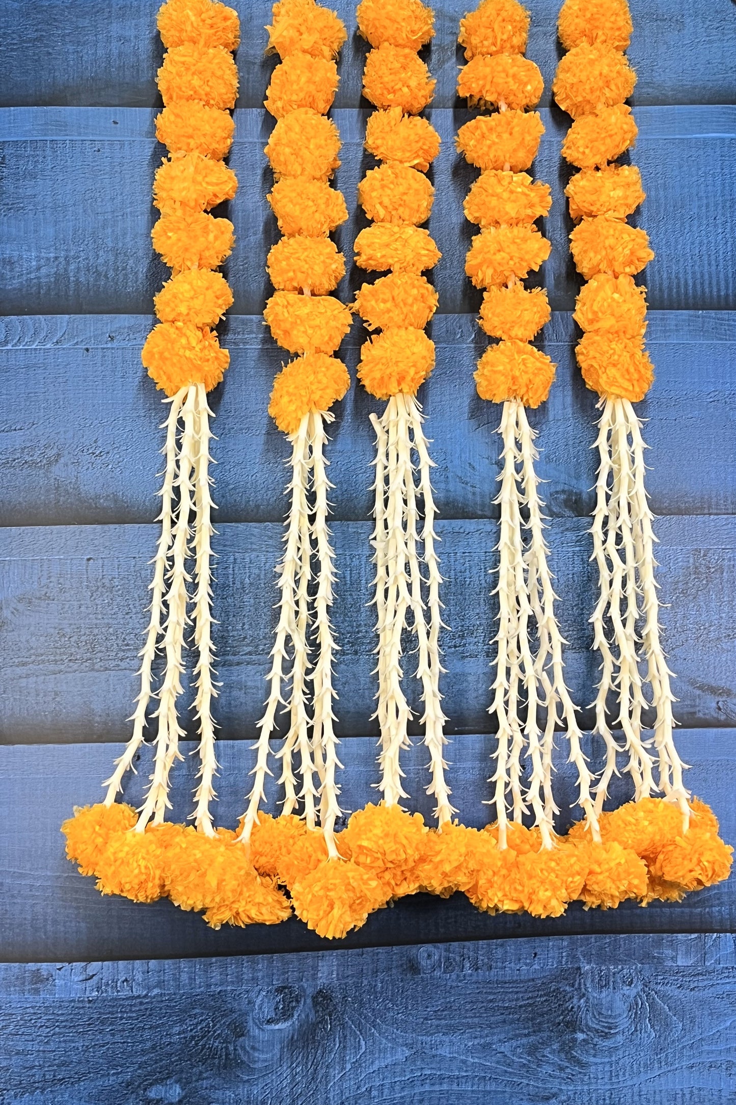 Akaar Marigold Garland with Jasmine and Marigold Endings (Pack of 5)