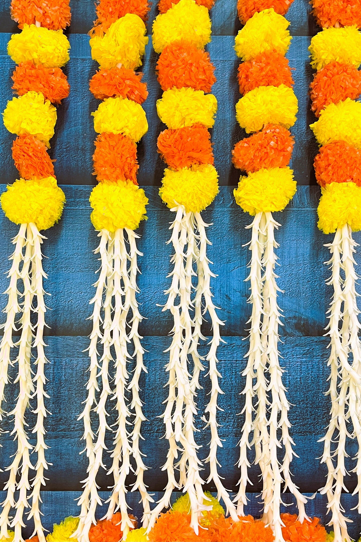 Akaar Marigold Garland with Jasmine and Marigold Endings (Pack of 5)