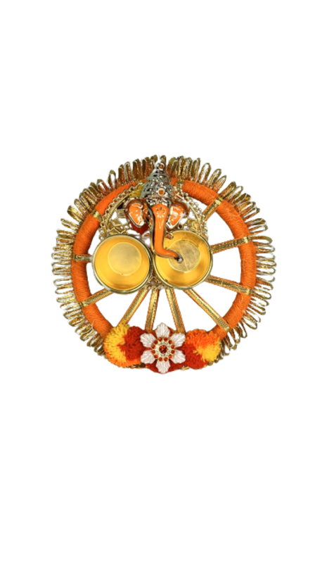 Akaar Small Pooja Thali with attached tilak holder
