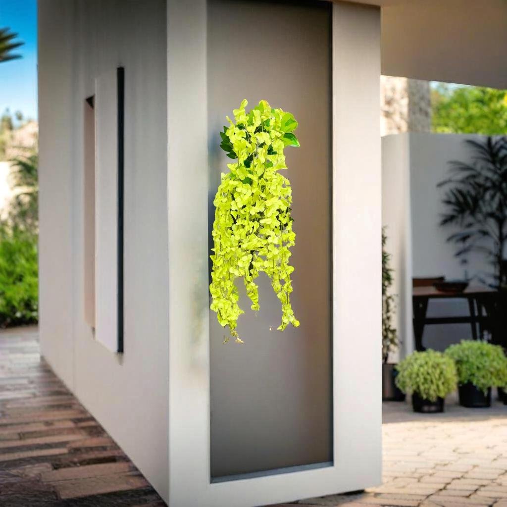 Akaar Décor Artificial Flowers for Wall Decoration : Wisteria Sticks with Metal Holder (Pack of 4 Sticks)