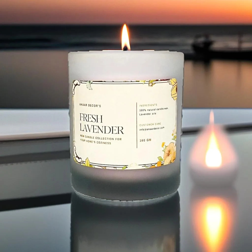 Akaar Decor Range of Fruity & Flowery Scented Candles for Home Decor- Fresh Lavender