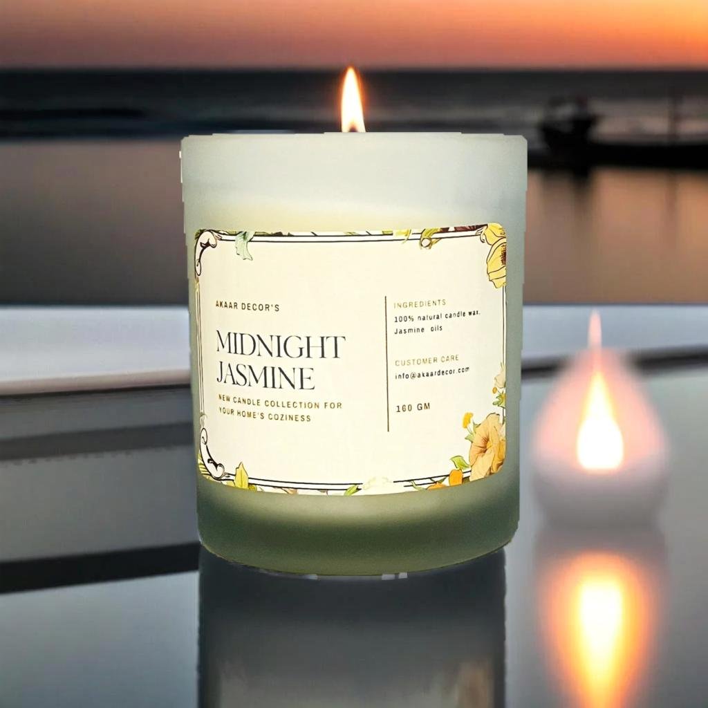 Akaar Decor Range of Fruity & Flowery Scented Candles for Home Decor- Midnight Jasmine