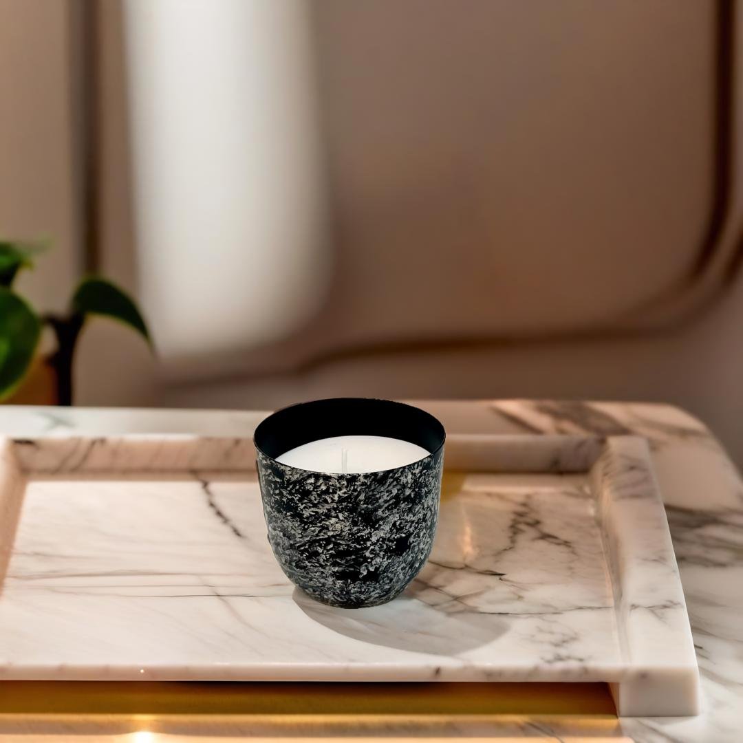 Akaar Decor Range of Metallic Glow Scented Candles for Home Decor- Black Oudh