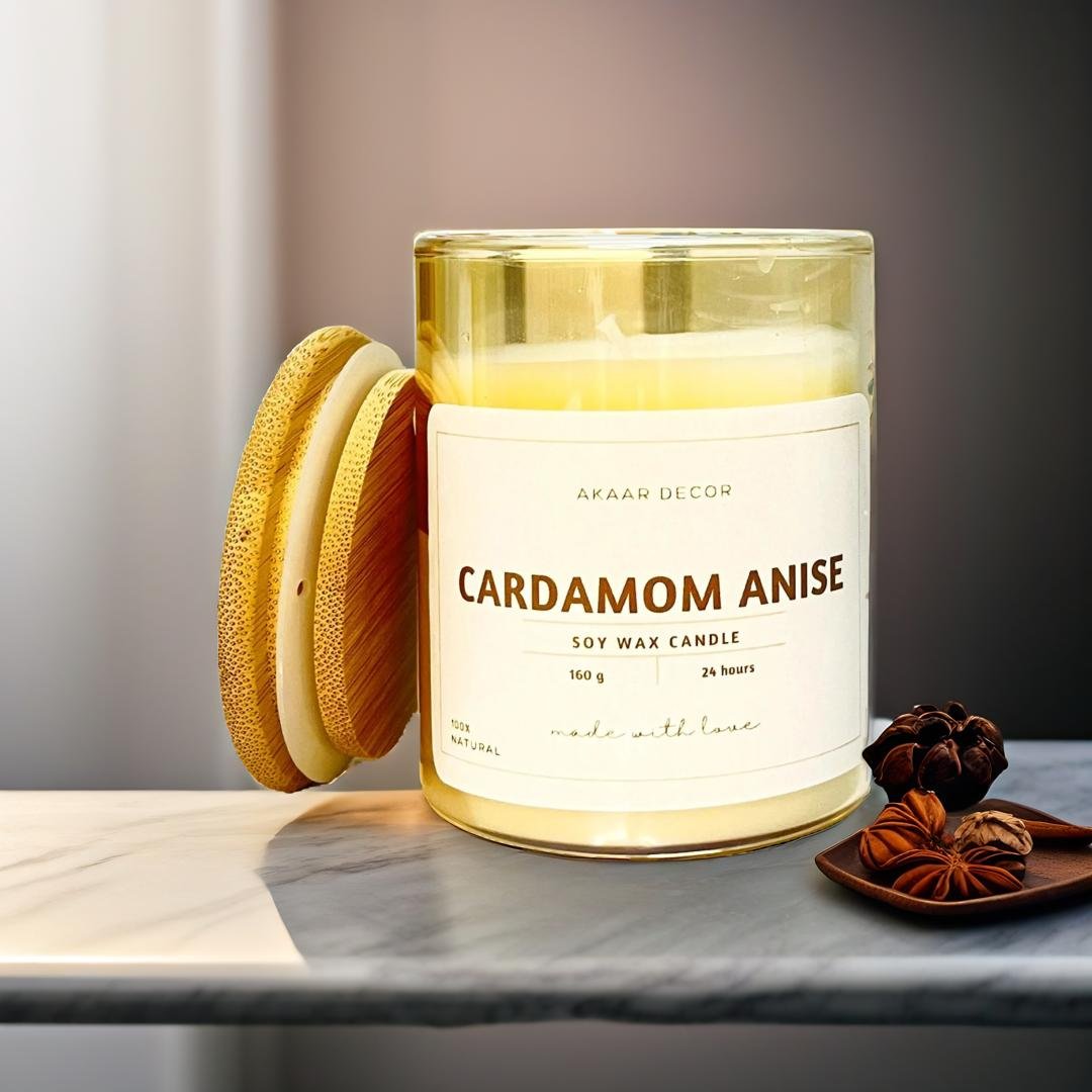 Akaar Decor Range of Rustic Earthy Scented Candles for Home Decor- Cardamom Anise