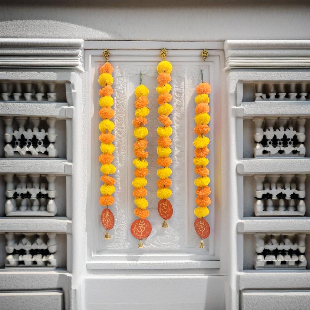 Akaar Decor's Diwali Decoration Items : Marigold Garland Set with Om