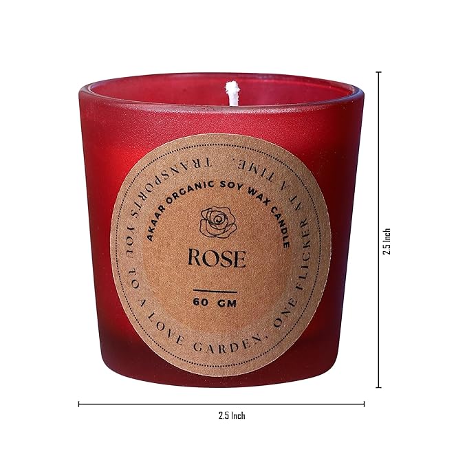 Organic Aroma Candles Pure Soy Wax. Each,Scented Aromatic Fragrance of Vanilla,Lemongrass,Lavender & Rose