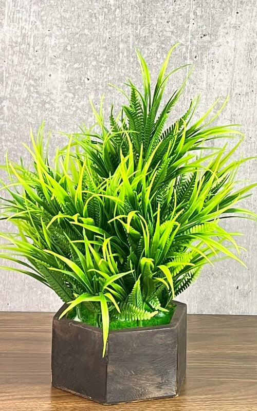 Akaar Artificial Fern Bonsai with Wooden pot for House Decor