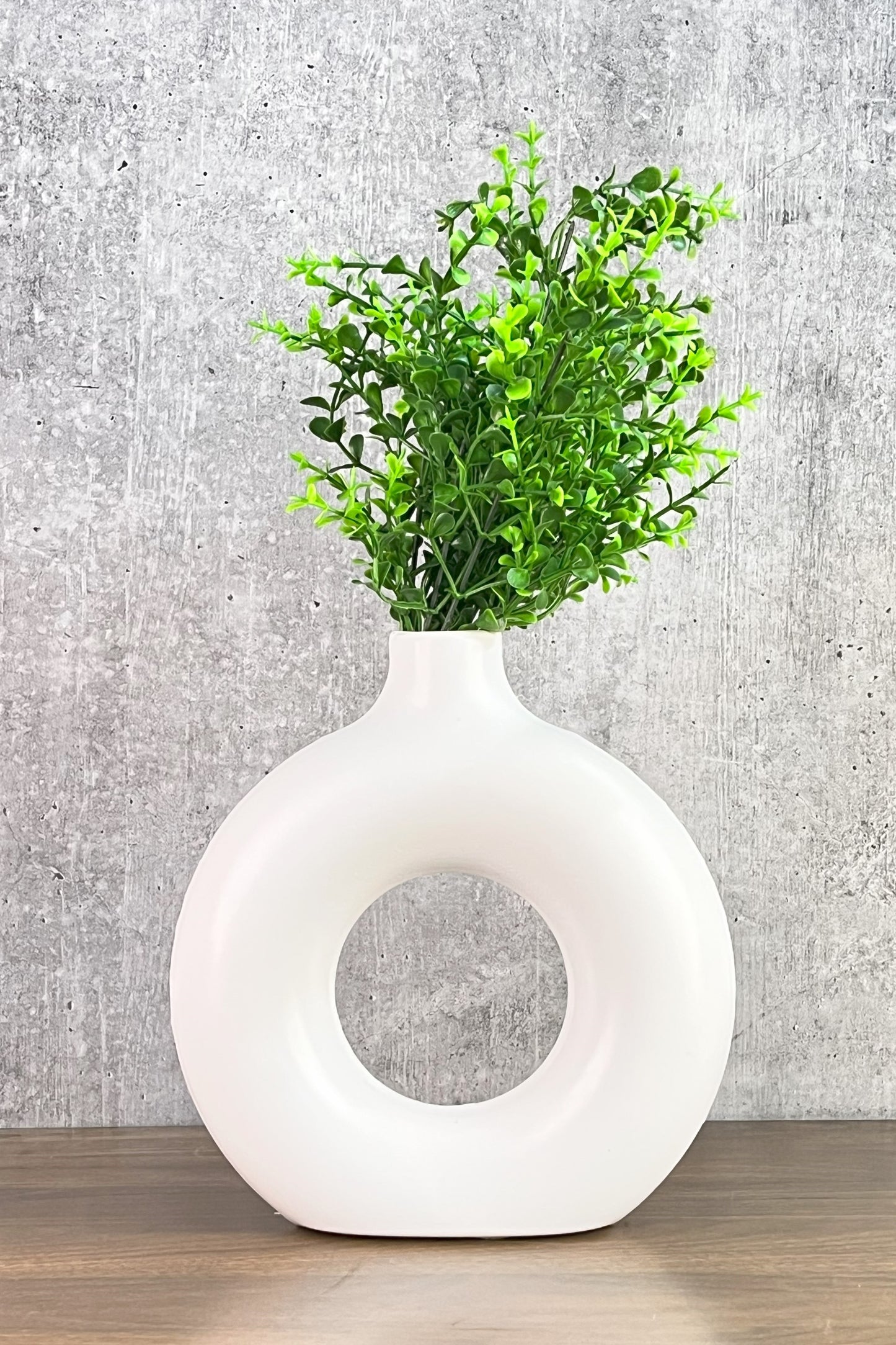 Akaar Imitation Plants - Jade Green Bunch with Donut Pot