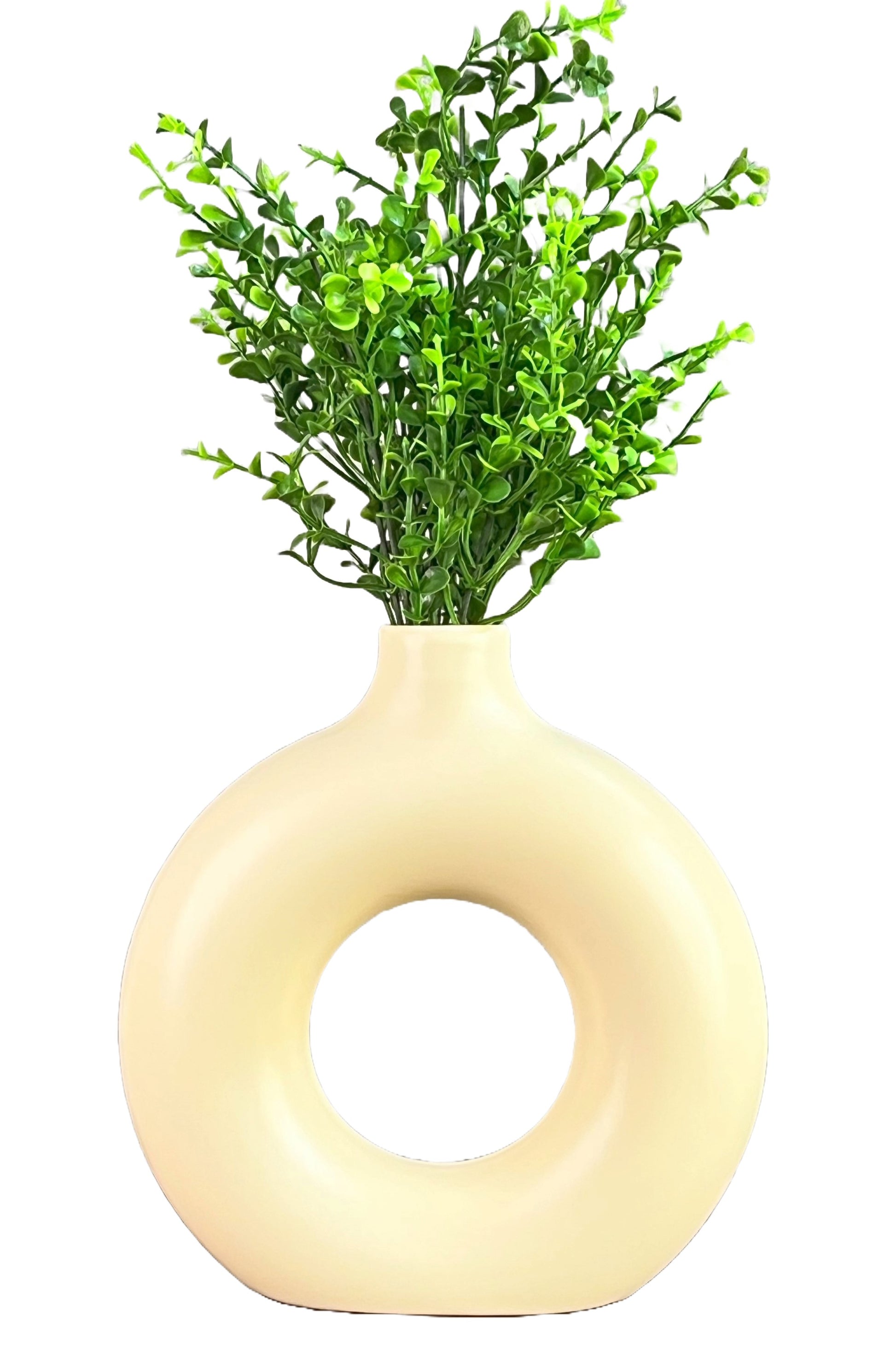 Akaar Imitation Plants - Jade Green Bunch with Donut Pot