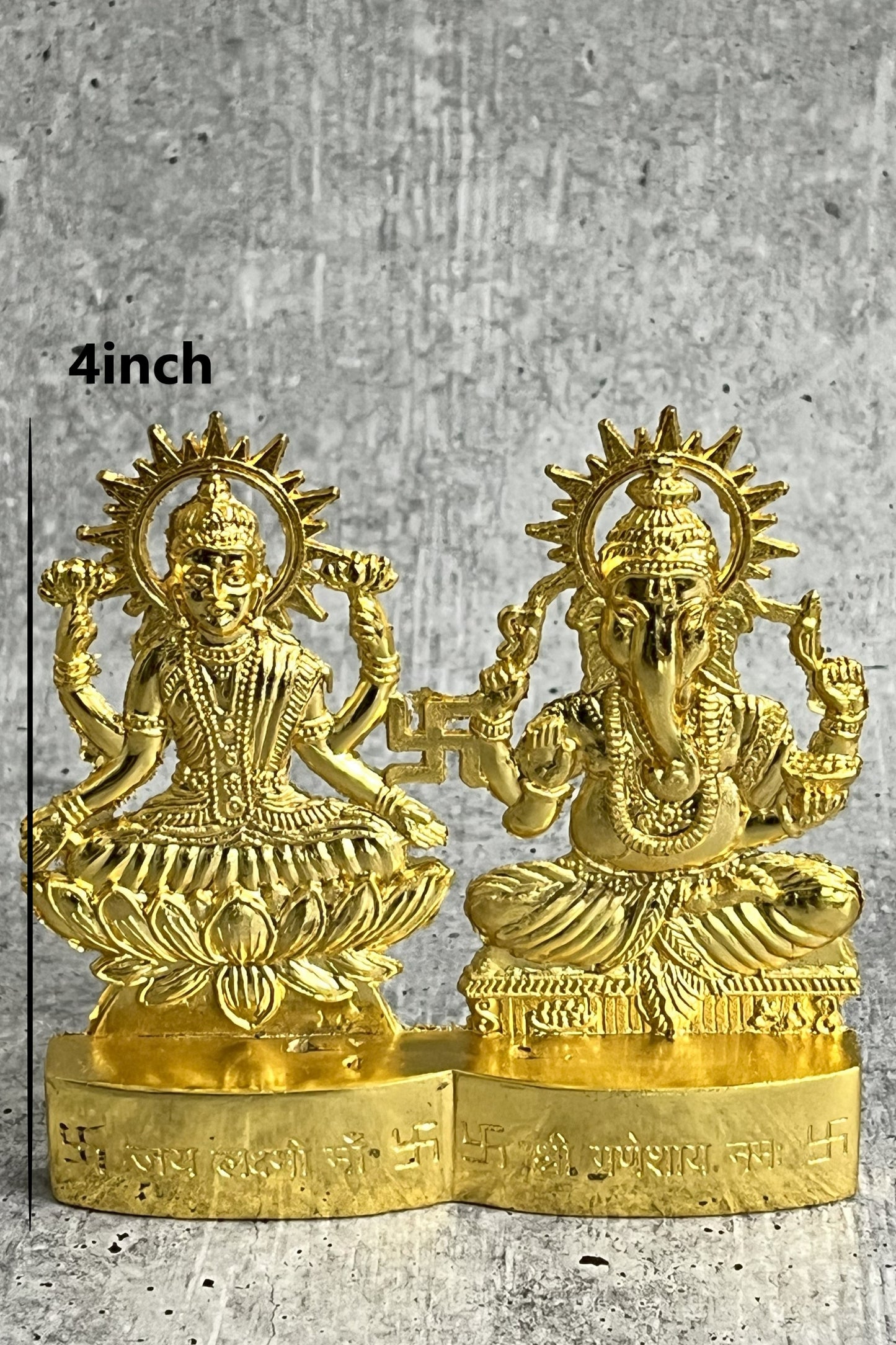 Akaar Golden Ganesh Laxmi Idol for Diwali Pooja in Metal