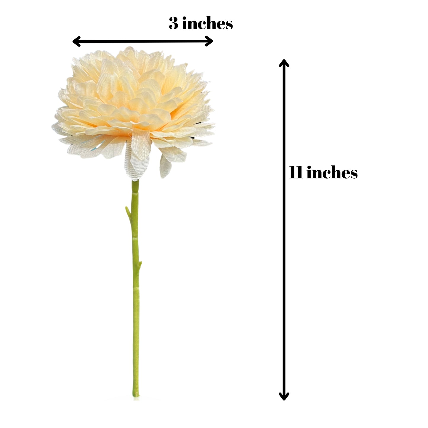 Artificial Chrysanthemum Hydrangea Ball Flower Stick (Pack of 1) (Yellow)