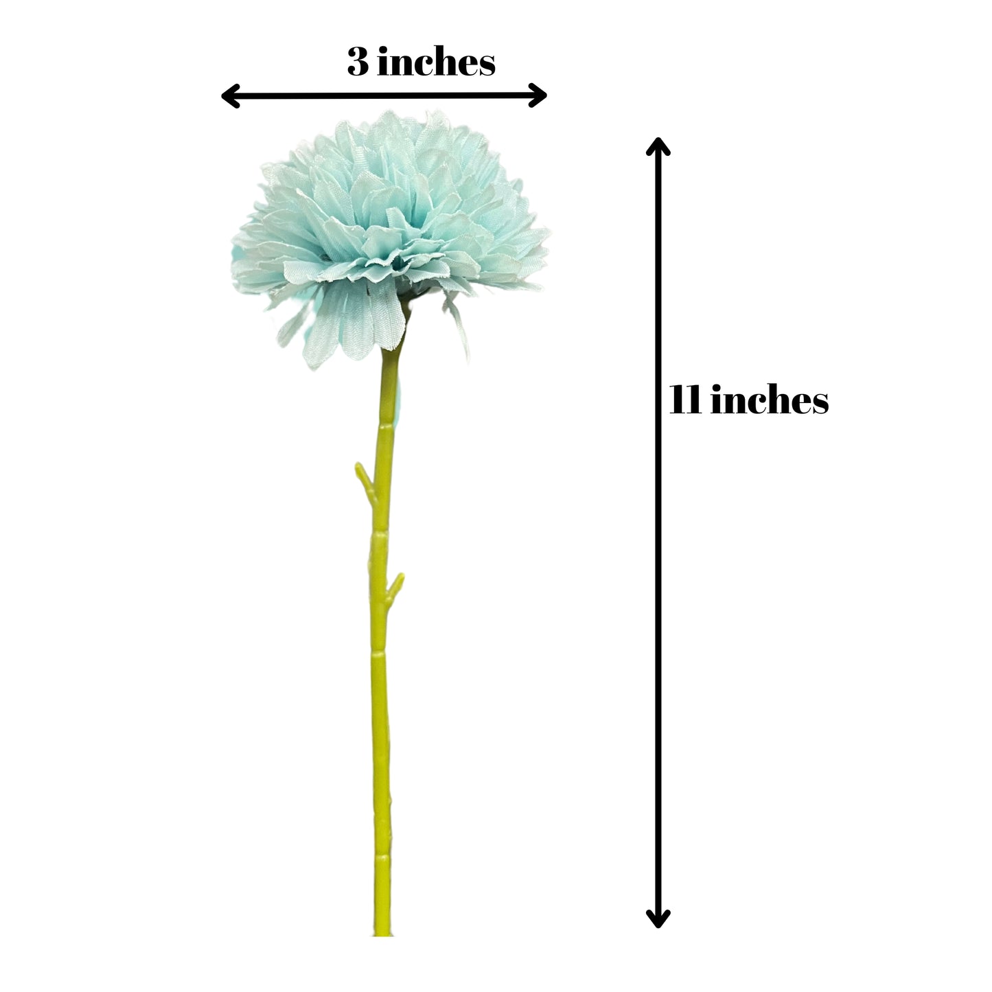 Artificial Chrysanthemum Hydrangea Ball Flower Stick for Home Decor (Blue)