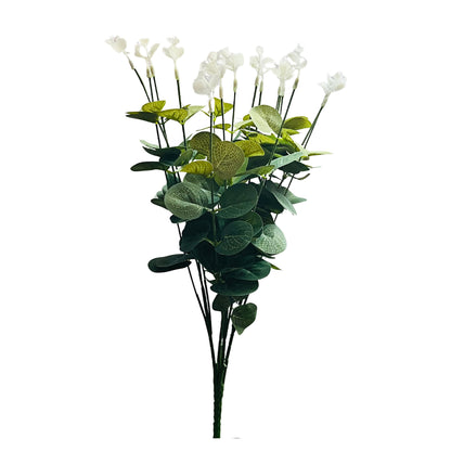 Artificial Eucalyptus Flower Bunch Fake Bunch Decor(Without Vase Pot)- Pack of 1 Bunch (Fresh)