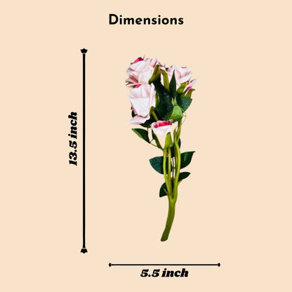 Akaar Décor Artificial Rose Flower Bunch for Home, Office & Festive Décor (Pack of 2)