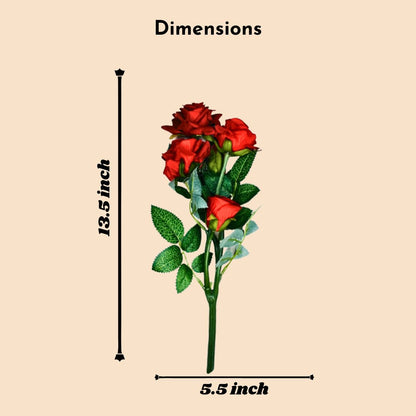 Akaar Décor Artificial Rose Flower Bunch for Home, Office & Festive Décor (Pack of 2)