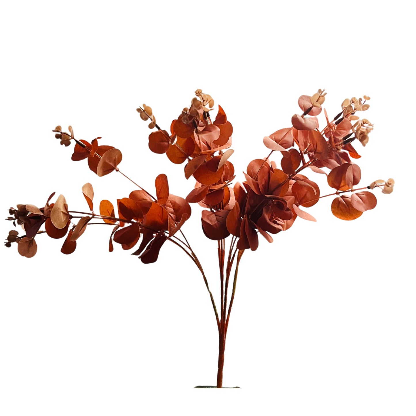 Artificial Eucalyptus Flower Bunch Fake Bunch Deco(Without Vase Pot)- Pack of 1 Bunch (Autumn)